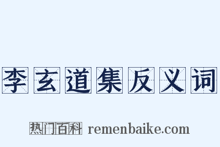 李玄道集反义词是什么意思的图片